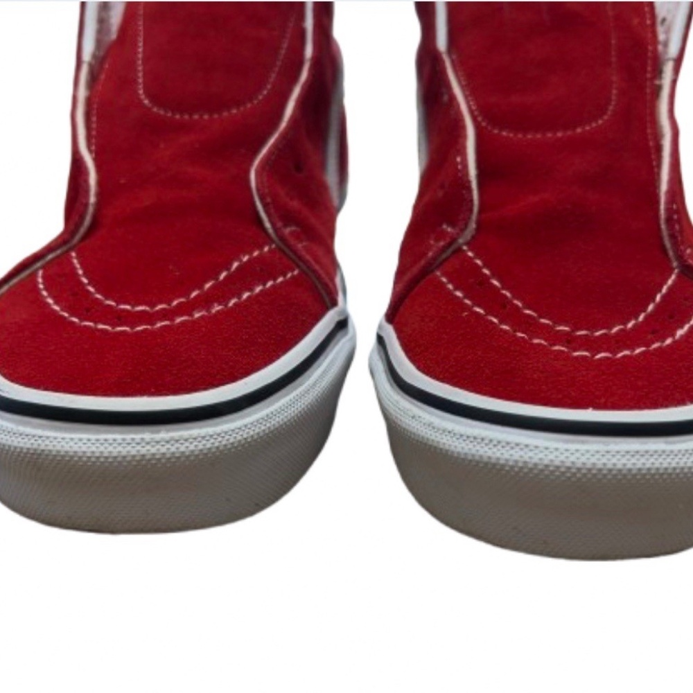 Vans Sk8-Hi Women's 10 Sneakers Mens 8.5 High Tops Red White Suede Skateboard SB - Picture 8 of 10